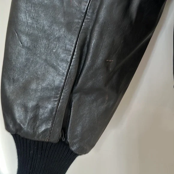 $1499 FURY Men’s Luxury Black Leather Bomber Utility Jacket Vest Coat size 44 - Picture 9 of 10